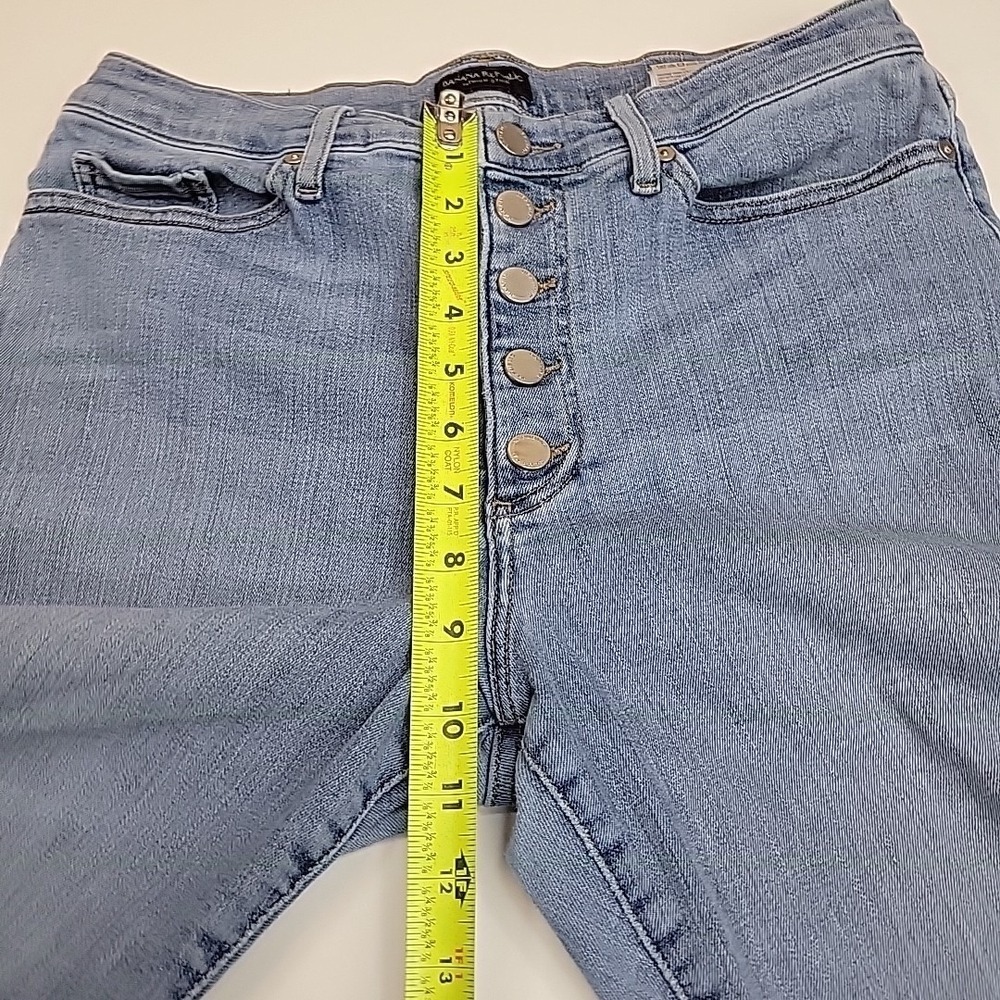Banana Republic Premium Denim Women's Button Fly Straight Wide Leg Jeans Light W - Picture 7 of 13